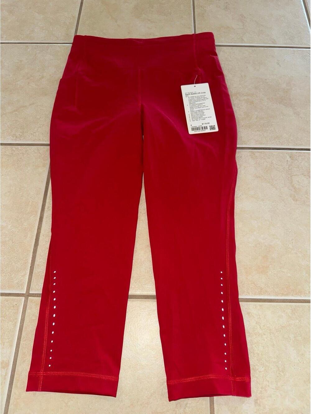 Lululemon Swift Speed With Pockets High Rise 21” Dark Red Size 8 NWT - Picture 2 of 7